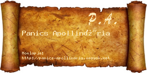 Panics Apollinária névjegykártya
